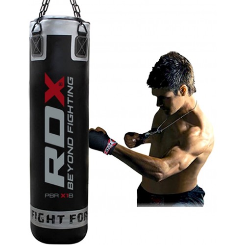 Боксерский мешок RDX Leather Black 1.4 м, 45-55 кг фото 3