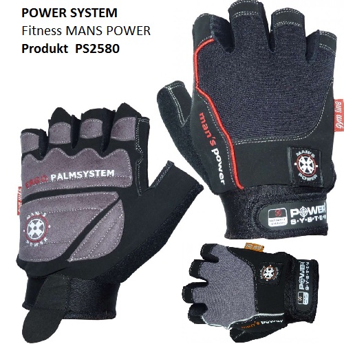 Перчатки для фитнеса Power System MAN’S POWER PS 2580 L, черно-серый фото 2