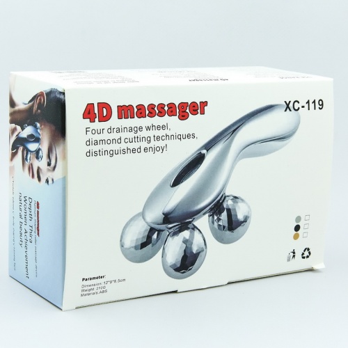 Массажер ручной роликовый для всего тела (рук, ног и спины) 4 шарика ABS пластик Zelart 4D MASSAGER (XC-119) фото 8