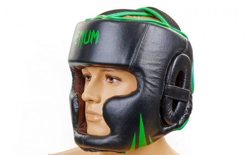 Шлем боксерский (с полной защитой) кожа VENUM BO-5246 фото 3