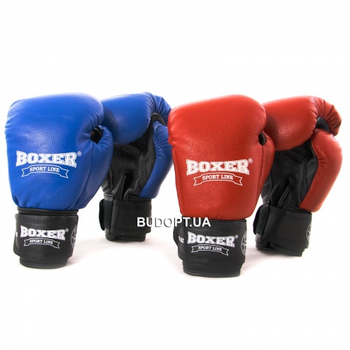 Перчатки боксерские кожаные Boxer 10 унций (bx-0028) фото 3