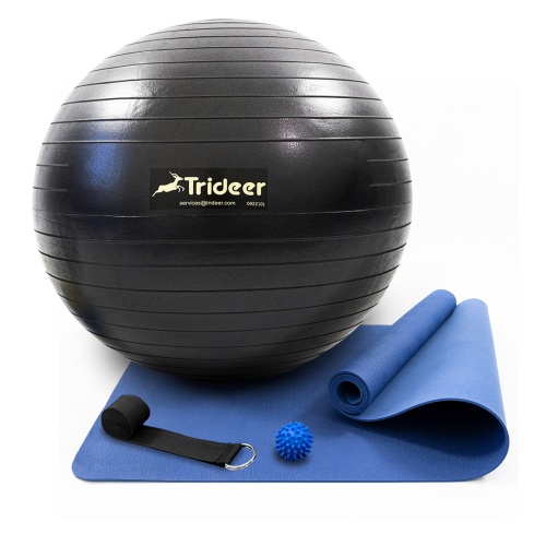 Коврик для йоги и фитнеса (каремат) + фитбол 85 см + массажный мячик + ремень для йоги OSPORT Set 101 (n-0131) фото 3