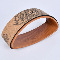 Колесо для йоги и фитнеса (йога кольцо) пробковое 39х13см OSPORT Fit Wheel Yoga (MS 4202)