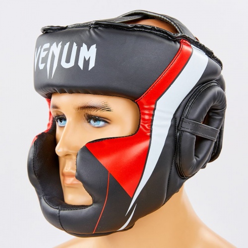 Шлем боксерский (для бокса) с полной защитой кожа PU VENUM (BO-7041) фото 3