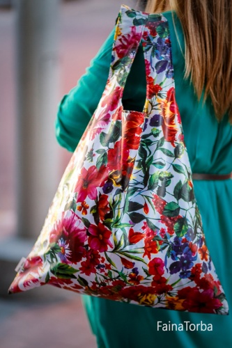 Эко сумка (экосумка шоппер, пляжная) для покупок, продуктов Faina Torba тканевая с принтом (ft-0002) фото 15