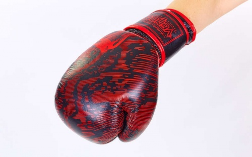 Перчатки боксерские кожаные на липучке VENUM 10,12 унций (VL-5796) фото 3