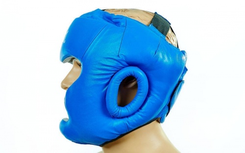 Шлем боксерский (с полной защитой) кожа ELAST ME-0147 фото 3