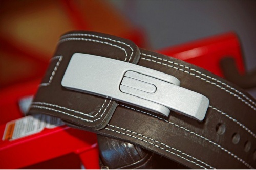 Пояс для пауэрлифтинга (штангиста) с карабином кожаный, 3 слоя Onhillsport M (OS-0401-2) фото 5