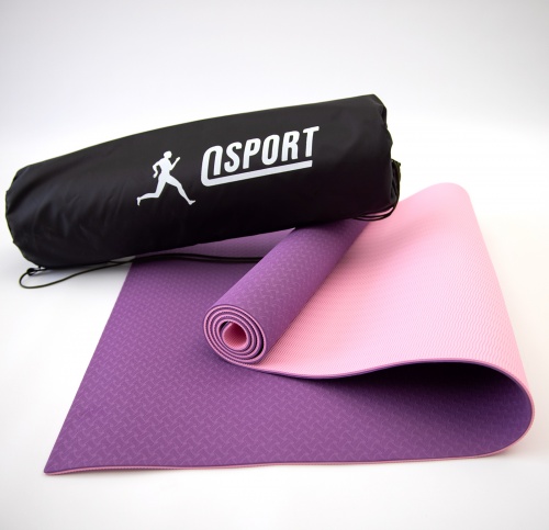 Коврик для йоги и фитнеса + чехол (мат, каремат спортивный) OSPORT Yoga ECO Pro 6мм (n-0007) фото 16