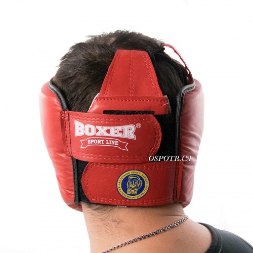 Профессиональный Боксерский шлем кожанный с печатью ФБУ Boxer M (bx-0045) фото 8