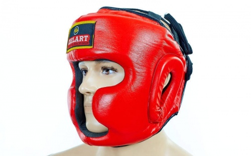 Шлем боксерский (с полной защитой) кожа Zel ZB-5007 фото 2