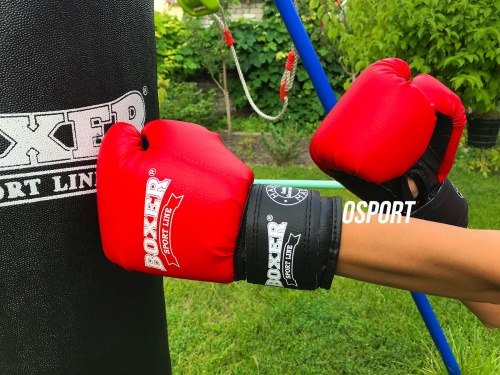 Детские боксерские перчатки для бокса из кожвинила Boxer 8 унций (bx-0035) фото 6