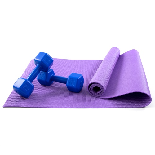 Коврик для йоги, фитнеса, спорта (йога мат, каремат) + гантели для фитнеса 2шт по 2кг OSPORT Set 82 (n-0112) фото 6