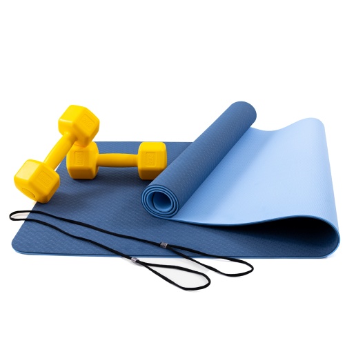 Коврик для йоги, фитнеса, спорта (йога мат, каремат) + гантели для фитнеса 2шт по 2кг OSPORT Set 64 (n-0094) фото 13