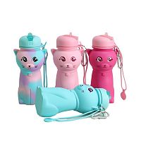 Спортивная складная бутылка для воды с карабином, бутылочка для спорта и тренировок 550мл OSPORT (MS 4954)