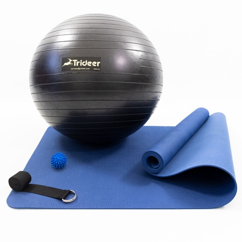 Коврик для йоги и фитнеса (каремат) + фитбол 55 см + массажный мячик + ремень для йоги OSPORT Set 98 (n-0128) фото 6