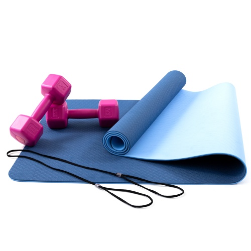 Коврик для йоги, фитнеса, спорта (йога мат, каремат) + гантели для фитнеса 2шт по 2кг OSPORT Set 64 (n-0094) фото 11
