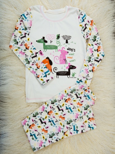 Детская пижама (кофта и штаны) из интерлока для девочек (мальчиков) OBABY (396-110)