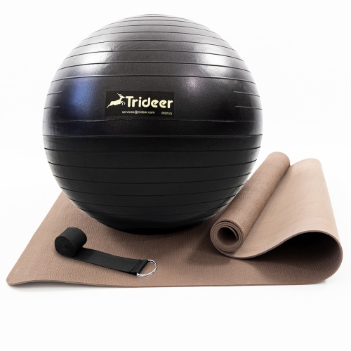 Коврик для йоги и фитнеса (каремат) + фитбол мяч для фитнеса 65 см + ремень для йоги OSPORT Set 95 (n-0125) фото 5