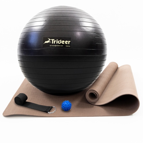 Коврик для йоги и фитнеса (каремат) + фитбол 65 см + массажный мячик + ремень для йоги OSPORT Set 99 (n-0129) фото 2