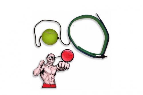 Тренажер fight ball (файт бол), теннисный мячик для бокса на резинке (SP-0502)