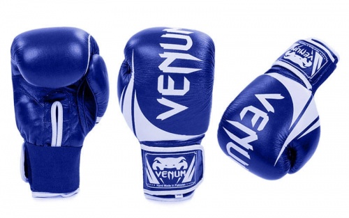 Перчатки боксерские кожаные на липучке VENUM 10,12 унций (BO-5245) фото 2
