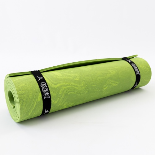 Коврик для йоги и фитнеса + чехол (мат, каремат спортивный) OSPORT Yoga ECO Pro 8мм (n-0013) фото 12
