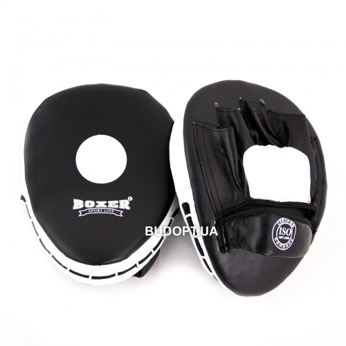 Лапы боксерские гнутые кожаные Boxer (bx-0024) фото 5
