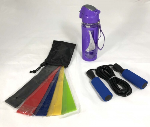 Набор для фитнеса и спорта (бутылочка, резинка и скакалка) OSPORT (N-0001) фото 2