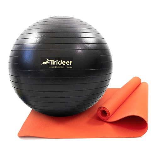 Коврик для йоги и фитнеса (каремат) + фитбол мяч для фитнеса, беременных 75 см OSPORT Set 92 (n-0122) фото 3