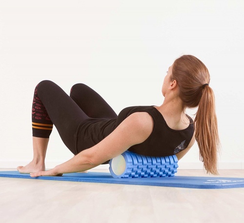 Массажный ролик, валик для массажа спины (йога ролл массажер для спины, шеи, ног) OSPORT 33*14см (MS 0857) фото 2