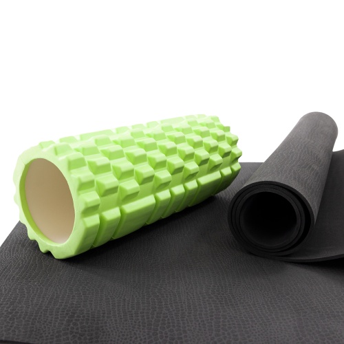Набор для йоги 2в1 коврик для йоги + массажный ролик, валик для массажа спины мфр ролл OSPORT Set 27 (n-0058) фото 11