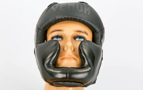 Шлем боксерский (для бокса) с полной защитой кожа PU VENUM (BO-7041) фото 5