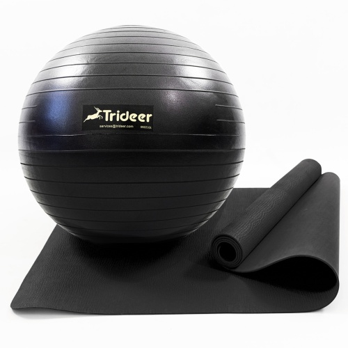 Коврик для йоги и фитнеса (каремат) + фитбол мяч для фитнеса, беременных 65 см OSPORT Set 91 (n-0121) фото 2