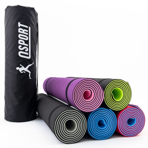 Коврик для йоги и фитнеса + чехол (мат, каремат спортивный) OSPORT Yoga ECO Pro 6мм (n-0007) фото 3