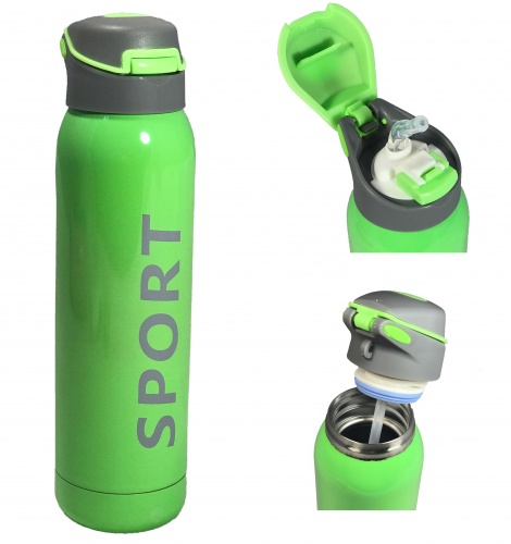 Термос (термочашка) бутылка спортивная металлическая 500мл Stenson Sport New (8257P)