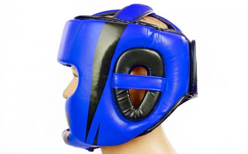 Шлем боксерский (с полной защитой) кожа ELAST BO-5242 фото 7
