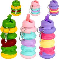 Спортивная складная бутылка для воды с карабином, бутылочка для спорта и тренировок 550мл OSPORT (MS 4953)