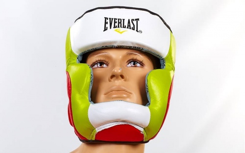 Шлем боксерский (с полной защитой) кожа ELAST МА-011 фото 2