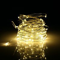 Гирлянда новогодняя (украшение на елку) на батарейках светодиодная на 50 ламп для дома Yellow Stenson (R28227)
