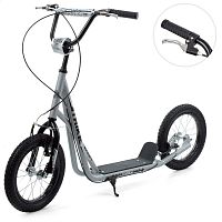 Самокат двухколёсный детский (подростковый) с надувными колёсами и ручным тормозом OSPORT (SR 2-045-1-G)