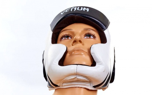 Шлем боксерский (с полной защитой) кожа VENUM BO-5246 фото 5