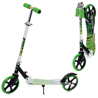 Самокат двухколёсный детский (подростковый) складной с ПУ колесами 200мм OSPORT (SR 2-050-1-WGR)