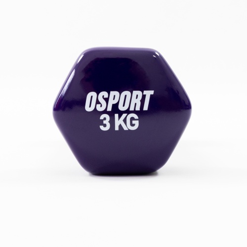 Гантель для фитнеса виниловая цельная (неразборная) OSPORT Profi 3 кг (FI-0105-3) фото 10
