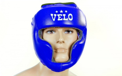 Шлем боксерский (с полной защитой) кожа VELO ULI-5005 фото 2