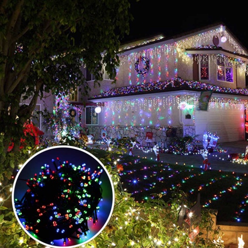 Гирлянда новогодняя (украшение на елку) цветная наружная светодиодная для дома 10м Stenson (R82857) фото 4