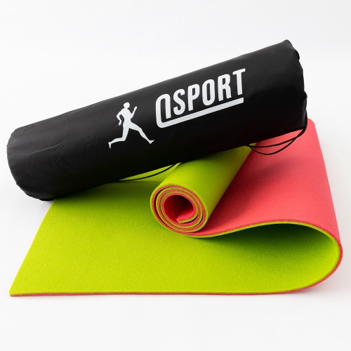Коврик для йоги, фитнеса и спорта (каремат спортивный) OSPORT Спорт 8мм + чехол (n-0008) фото 8