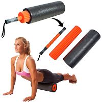 Массажный набор для йоги и фитнеса 3в1 EVA, массажный валик (йога ролл) + массажная палка OSPORT (OF-0283)