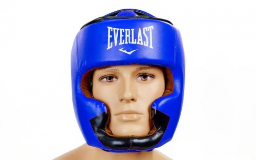 Шлем боксерский (с полной защитой) кожа ELAST BO-5242 фото 8