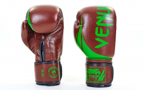 Перчатки боксерские кожаные на липучке VENUM 10,12 унций (BO-5245) фото 4